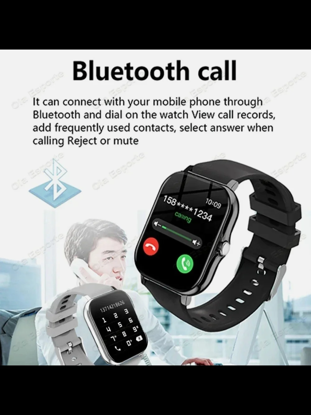 Smart Watch Bluetooth Call Touchscreen HR & Sleep Tracker 44mm 4GB Black